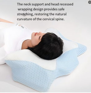 Almohada de Espuma Viscoelástica con Soporte para el Cuello WJ-2085, Diseño Geométrico para Alivio del Dolor, Ergonómica, Cervical, para Parejas, para Casa y Hotel - Product Image 5
