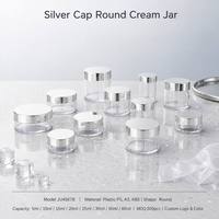 Pot à crème rond vide ISMAN avec capuchon argenté pour poudre de cristal, paillettes, ongles, 15ml, 20ml, 60ml, emballage cosmétique transparent en PS/AS, vente en gros