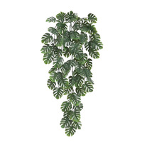 Feuille de Monstera artificielle en plastique, suspension murale, plante grimpante d'intérieur, fausse fleur, panier suspendu 76cm, très réaliste, style nordique