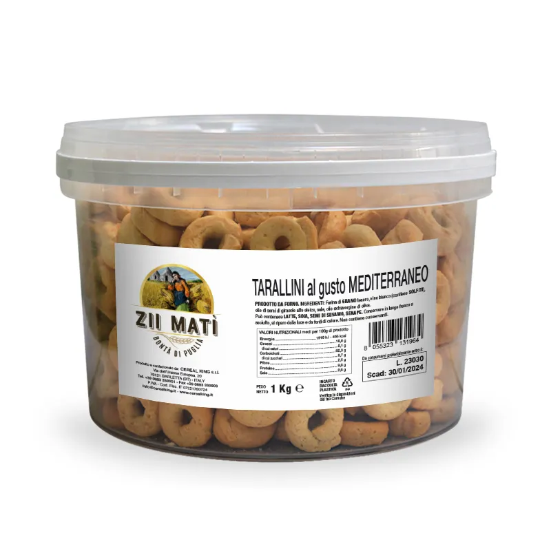 Закуски Tarallini средиземноморский вкус 1 КГ Ведро HO.RE.CA. Запеченная пикантная закуска с оливковым маслом первого холодного отжима, сделанная в Италии apulia