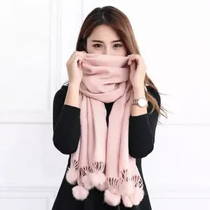 2021 Winterscarf Solid Soft Warm Cashmere Scarves High Quality Long TasselsWomen Thick poncho Shawl Ladies Wool Pashmina 270g