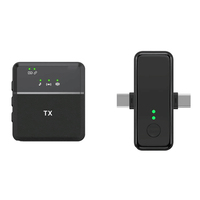 Microphones cravate sans fil 3 en 1 pour iPhone Android Haut-parleur Caméra Batterie 10 heures Mini microphone avec réduction du bruit