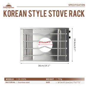 Soporte Plegable <span class=keywords><strong>para</strong></span> Estufa de Campingmoon, de Acero Inoxidable Plateado, <span class=keywords><strong>para</strong></span> Hornear al Aire Libre, Parrilla <span class=keywords><strong>para</strong></span> Estufa de <span class=keywords><strong>Gas</strong></span> - Product Image 2