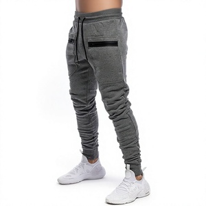 Bangladesh Supplier Men's Gray Skinny Fit Breathable Heavyweight Sweatpants Drawstring Waist Zip Pockets Casual Autumn Wear - Product Image 1