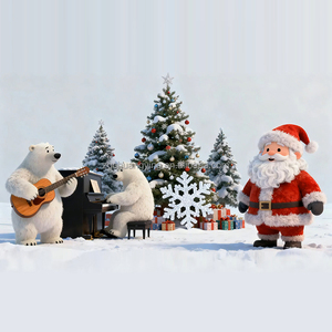 مركز تسوق نافذة أتريوم مشهد عيد الميلاد سانتا كلوز الدب القطبي التحريك - Product Image 3