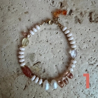 Pulsera de Piedras Preciosas Naturales y Perlas de Agua Dulce con Diseño de Cierre Elegante, Joyería con Cuentas para Mujer, Moda Única y Atractiva