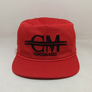 หมวกเบสบอลเชือกมงกุฎสไตล์วินเทจปักโลโก้3D ตามสั่งพร้อม5แผงหัวเข็มขัดโลหะแบบไม่มีโครงสร้าง - Product Image 2