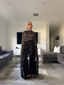 Abaya <span class=keywords><strong>longue</strong></span> en dentelle délicate sur mesure Loriya, vêtements islamiques, robes Abaya de Dubaï, Abaya de luxe pour femmes - Product Image 5