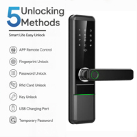 Serrure de porte intelligente numérique avec contrôle par application Ttlock, empreinte digitale, mot de passe et RFID, prix d'usine en gros Smartier