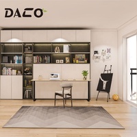 Système de lit et de rangement en acier, panneaux de particules stratifiés, table murale horizontale autoportante
