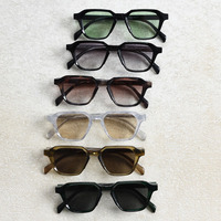 Lunettes de soleil rétro pour hommes et femmes, monture carrée TR+CP avec rivets, protection UV400 pour la conduite en extérieur, lunettes de luxe de marque