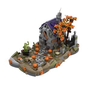 Produit transfrontalier très demandé, en stock : MOC-1180.96 Million Maison <span class=keywords><strong>de</strong></span> <span class=keywords><strong>Sorcière</strong></span> d'Halloween, modèle <span class=keywords><strong>de</strong></span> jouet <span class=keywords><strong>de</strong></span> construction à petites particules à assembler - Product Image 4