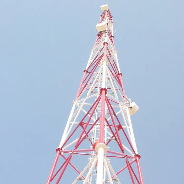 Tabung Baja Kualitas Tinggi 3 Kaki Tabung Bulat Bulat Microwave Menara Telekomunikasi Menara Tabung Telekomunikasi