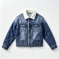 Veste en jean d'hiver pour homme de haute qualité, personnalisée, col rabattu épais, technique de lavage, style streetwear, approvisionnement ODM