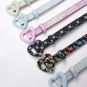 Cinturón Brillante para Niñas con Hebilla <span class=keywords><strong>de</strong></span> Corazón, Cinturón <span class=keywords><strong>de</strong></span> Cuero PU con Lentejuelas, Accesorio <span class=keywords><strong>de</strong></span> Moda para Ropa Infantil, Directo <span class=keywords><strong>de</strong></span> Fábrica - Product Image 6
