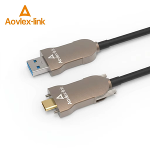 <span class=keywords><strong>AOC</strong></span> USB3.0 Type A Mâle vers Type C Mâle avec Câble Optique Actif USB 3.0 à Verrouillage à Vis pour Caméra Industrielle - Product Image 1