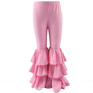 Pantaloni a Tre Strati con Orlo Arricciato per Bambina, Leggings Svasati in Cotone per Neonata, Ideali per il Ritorno a Scuola - Product Image 5