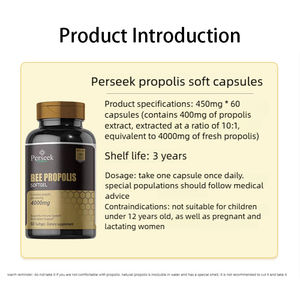 Perseek Private Label <span class=keywords><strong>Bee</strong></span> Propolis Softgel <span class=keywords><strong>Capsules</strong></span> 400Mg-Halal & Koosjer Gecertificeerde Antioxidant & Immuniteit Ondersteuning - Product Image 6