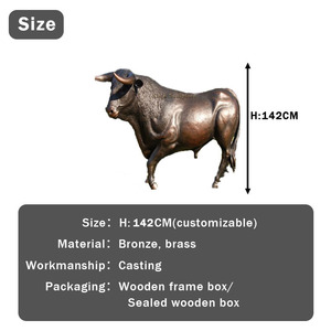 Escultura <span class=keywords><strong>de</strong></span> Toro <span class=keywords><strong>de</strong></span> Latón Grande para Exteriores Personalizada, Estatua <span class=keywords><strong>de</strong></span> Toro Español <span class=keywords><strong>de</strong></span> Bronce <span class=keywords><strong>de</strong></span> Tamaño Real - Product Image 3