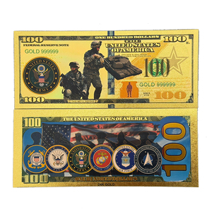 2026  6 Jenis Uang Kertas Amerika Angkatan Darat Berlapis Emas 24K untuk Koleksi - Product Image 5