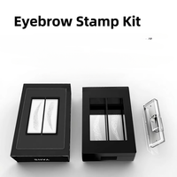 Plantillas para Cejas de 4 Colores, Almohadilla de Impresión, Sellos para Cejas Resistentes al Agua y de Larga Duración para Belleza