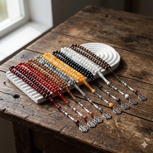 Tasbih Misbaha in Resina con 45 Perle Effetto Cielo Stellato per Preghiera Musulmana Quotidiana - Product Image 2