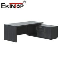 Bureau de Direction Ekintop High Tech Grand Bureau d'Angle en L en Bois avec Tiroirs de Rangement