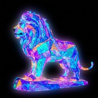 Wasserdichte LED-Löwen-Lichtskulptur für Außenbereich Schillernde Facettierte Tier-Beleuchtung für Landschaftsgestaltung Weihnachts- & Halloween-Events