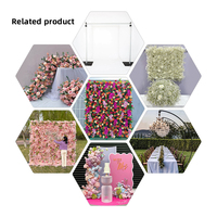 Individuelle Blumenwand Hochzeit künstliche Seidenrosenblumenwand Paneel Kulisse dekorative künstliche Blumenwand