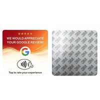 Umweltfreundliche Acryl/PVC NFC Bewertungskarten Feedback-Aufkleber Ntag213 Chip UV-Druck Blau/Weiß 10x10mm für Google-Bewertungen