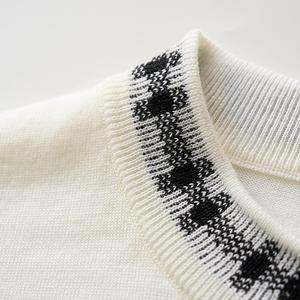 Pull en laine peignée à col rond pour <span class=keywords><strong>femme</strong></span>, décontracté, printemps-automne, personnalisé, 100 % laine peignée - Product Image 4