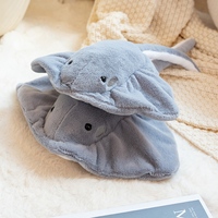 Peluche Raie Manta Réversible 2 Faces, Coussin Doux Animal Marin, Poupée Personnalisée OEM, Cadeau Thème Océan