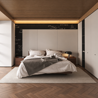 Ensemble de meubles de chambre à coucher modernes en bois personnalisés, directement de l'usine : lit, armoire, table de chevet, meuble de rangement, mobilier de maison