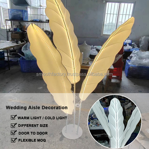 LEDA Customized Events Party Decorations Metal LED <b>Light</b> Stand Banana <b>Leaves</b> Aisle <b>Light</b> Backdrop for Wedding - Product Image 4