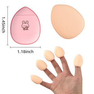 Mini Finger Powder Puff Thumb Powder Puff Venta al por mayor Air Cushion Cotton Candy Powder Puff para uso húmedo y seco Patrones de impresión - Product Image 1