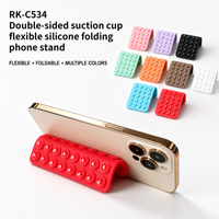 Support de téléphone antidérapant RK-C534 à double face en silicone, pliable et flexible, pour surface lisse, mains libres