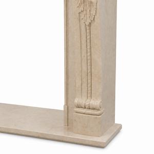 Cheminée en marbre personnalisée, moderne, sculptée à la main, luxueuse, classique, beige crème, avec manteau de cheminée en marbre et cadre de cheminée en marbre - Product Image 5