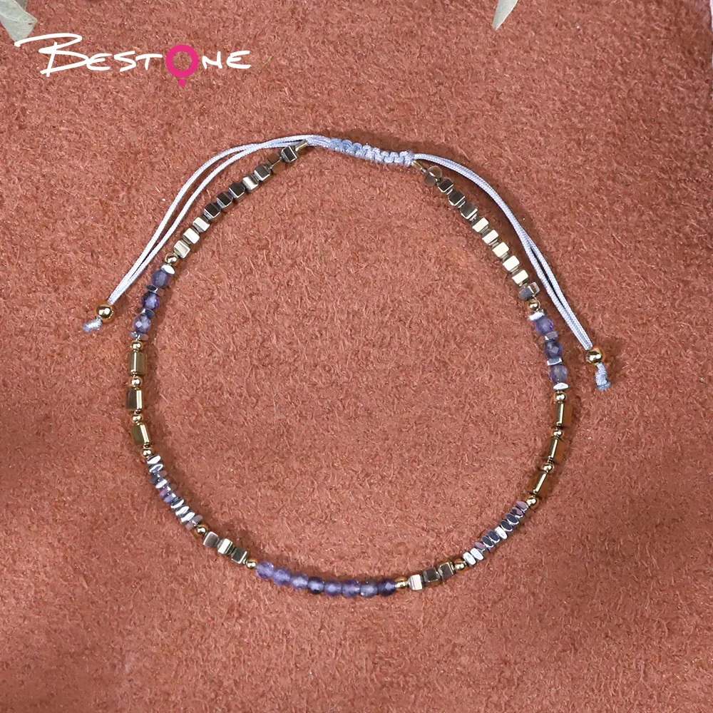 Bestone Custom Pendant Custom Material Natural Stone Bead Bracelet Custom Packaging Private Label Original Faceted Bead Bracelet