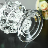 Jarrones de flores de cristal de oro ámbar en estilo de urna romana clásica, Mini jarrón de Pedestal Centros de mesa Urna de cristal Florero Soporte de flores