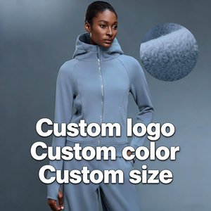 <span class=keywords><strong>Felpe</strong></span> <span class=keywords><strong>con</strong></span> Cappuccio Personalizzate da <span class=keywords><strong>Donna</strong></span> Antivento Foderate in Pile <span class=keywords><strong>con</strong></span> Collo Alto e <span class=keywords><strong>Cerniera</strong></span>, <span class=keywords><strong>con</strong></span> Foro per il Pollice sulle Polsini - Product Image 1