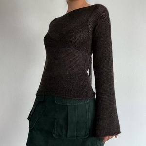 Maglione Invernale da Donna Rapcopter Stile Vintage con Maniche Regolari e Scollo a V, Top Lavorato a <span class=keywords><strong>Maglia</strong></span> Stile Francese Tinta Unita con <span class=keywords><strong>Schiena</strong></span> <span class=keywords><strong>Scoperta</strong></span> e Vestibilità Ampia - Product Image 4