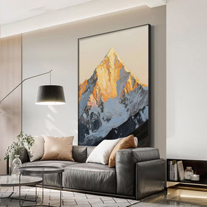 Peinture sur toile à l'huile Rizhao Jinshan, paysage de montagne abstrait, art contemporain, décoration murale pour salon, fond de canapé - Product Image 1