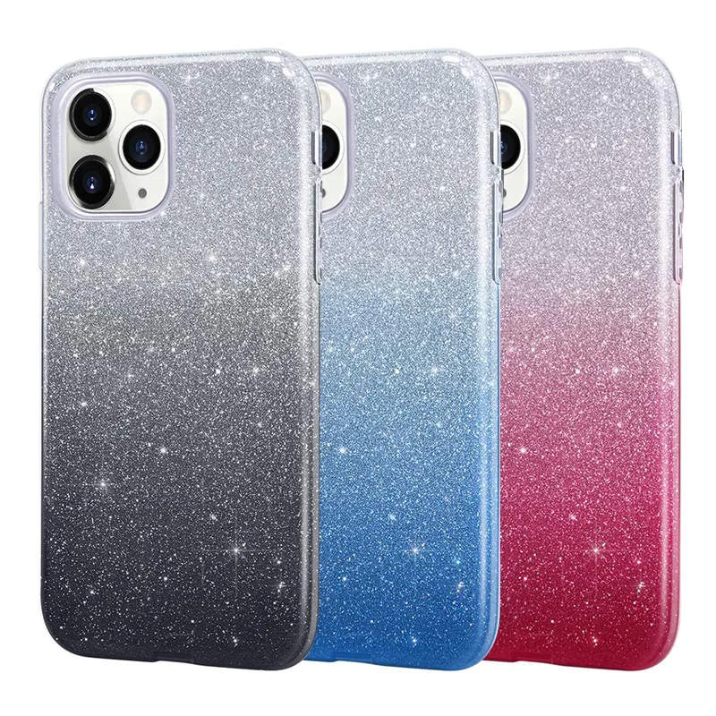Harga Pabrik Casing Ponsel Warna Campuran untuk iPhone SE 2020 Penutup Belakang Ponsel Glitter Bling untuk iPhone 11