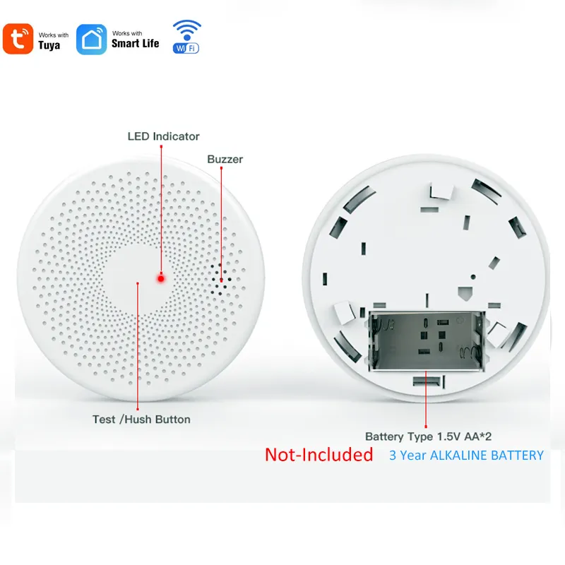 RSH Tuya WIFI Smart Smoke Detector Sensor & Carbon Monoxide Co Gas Detector Wireless Combination CO2 in1 Alarms