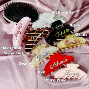 Pinzas para el pelo de acetato personalizadas grandes de nuevo diseño de fábrica, pinzas para el pelo <span class=keywords><strong>con</strong></span> logotipo de diamantes de imitación para niñas, pinzas para el pelo para exteriores de verano - Product Image 2
