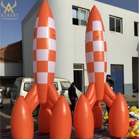 Missile guidé gonflable personnalisé, fusée Tintin gonflable géante à vendre