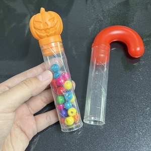 PCR25% Eco Friendly Custom Topper <strong>Clear</strong> Empty <strong>Plastic</strong> Cylinder <strong>Candy</strong> Cane <strong>Tubes</strong> for <strong>Candy</strong> Gummy Packaging