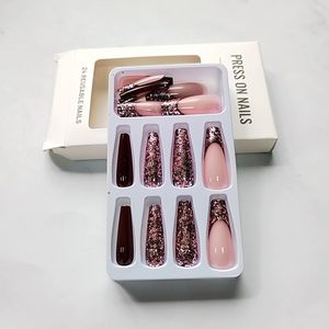 Nouveauté ABS Design carré acrylique faux ongles à presser ongles artificiels avec boîte d'emballage d'échantillon sans colle - Product Image 4