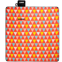 Tapis de pique-nique en flanelle personnalisé à double sangle, à une face, en polaire, imperméable, pour le camping
