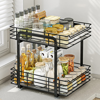 Étagère de cuisine mobile en métal, organisateur d'assaisonnements de comptoir, tiroir à épices sur pied, support multifonctionnel pour vaisselle et bols de bureau